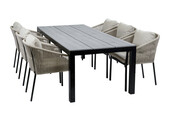 7-Delige tuinset | 6 Elvira tuinstoelen | Tuintafel Cyprus 225x100cm