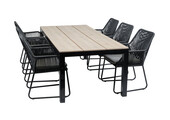 7-delige tuinset | 6 Mona tuinstoelen | 225cm Cyprus tuintafel
