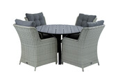 5-delige ronde tuinset | 4 Dublin tuinstoelen | ⌀120cm Cyprus tuintafel