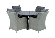 5-delige ronde tuinset | 4 Dublin tuinstoelen | ⌀120cm Cyprus tuintafel