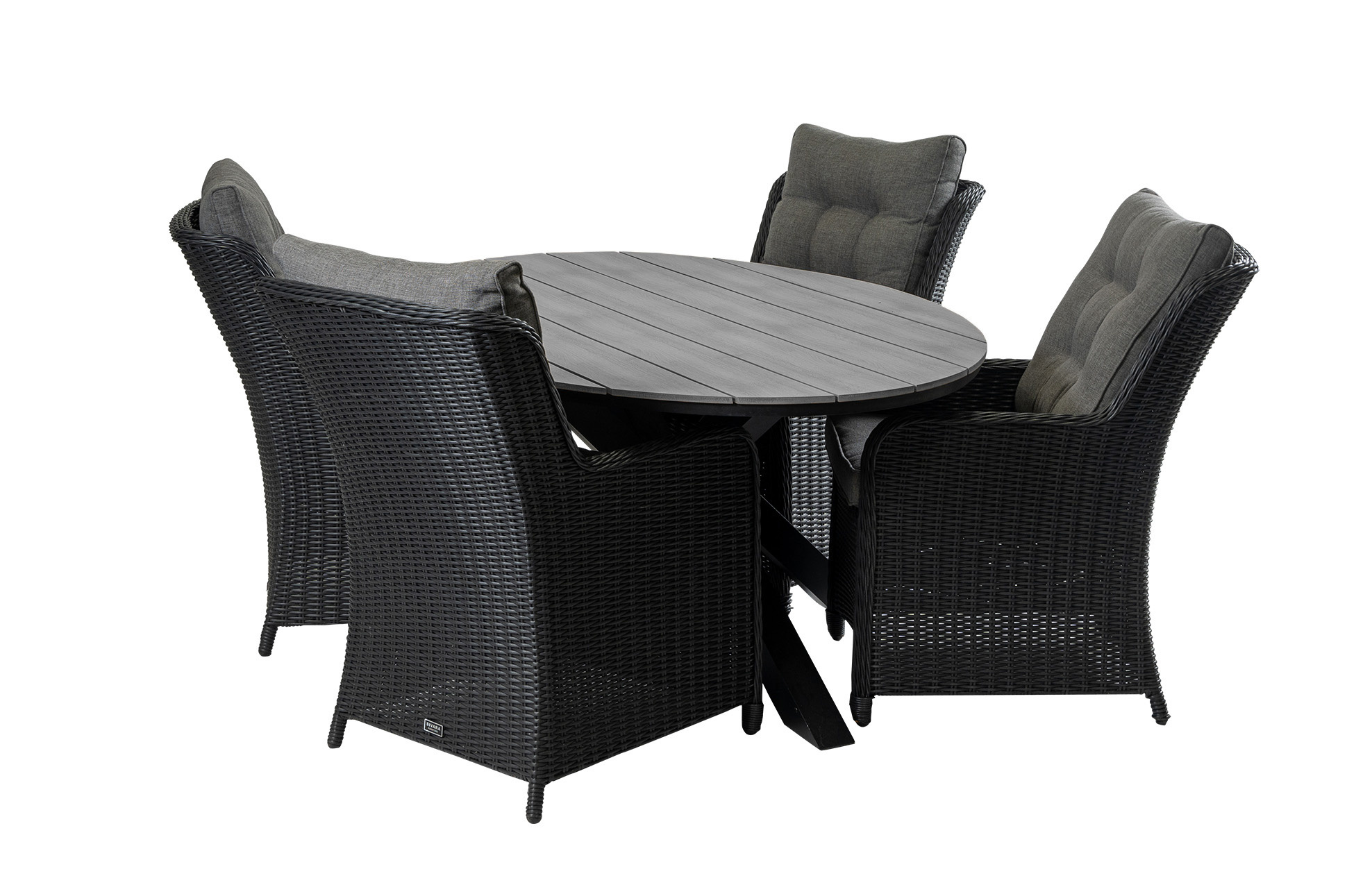 4 Seizoenen Tuinmeubelen 5-delige tuinset | 4 Dublin tuinstoelen (BL) | 180cm ovale Cyprus tuintafel (Grey)