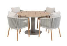 5-delige ronde tuinset | 4 Es Vedra tuinstoelen | Tuintafel Tower ø120cm