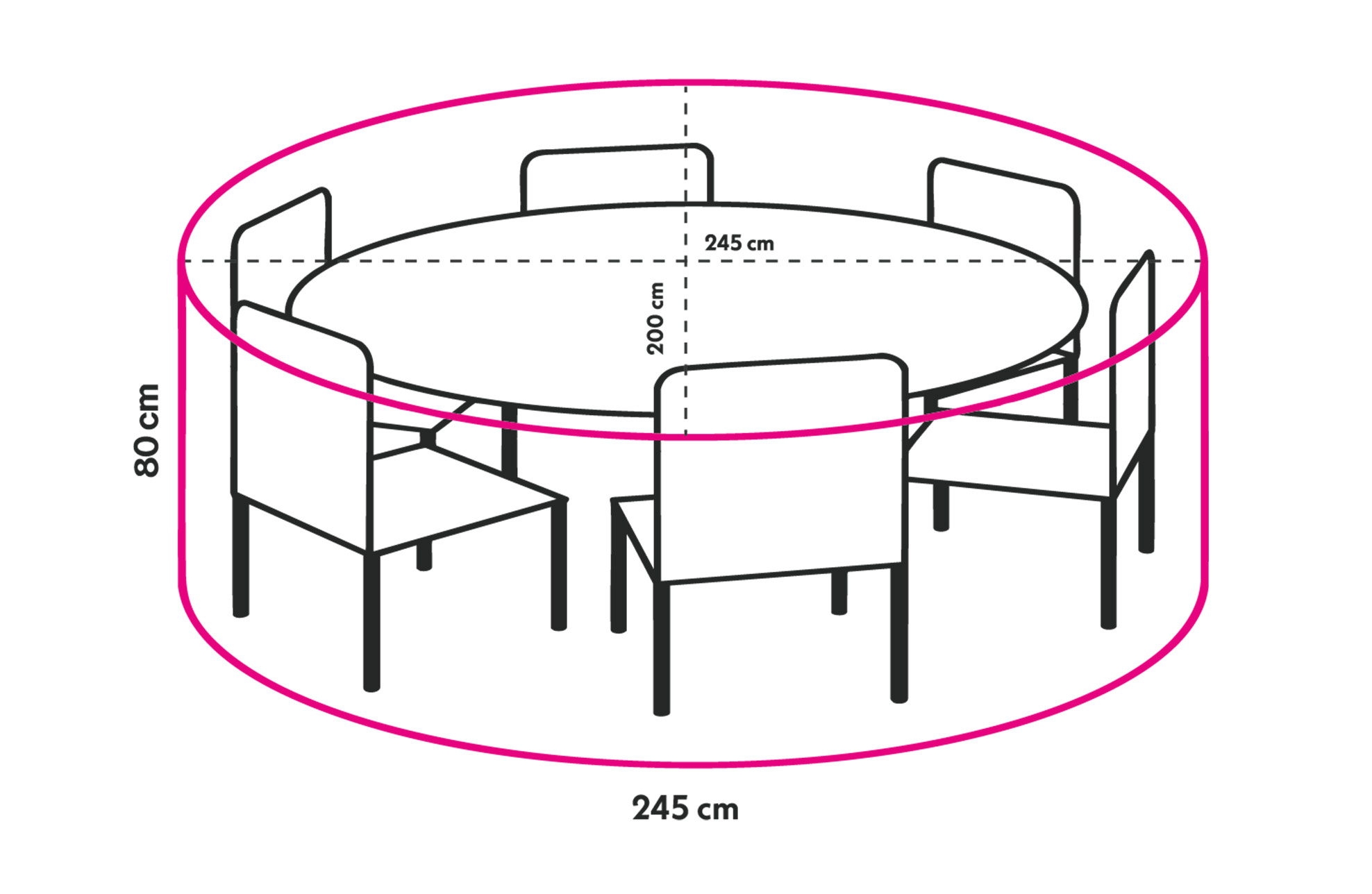 4 Seizoenen Tuinmeubelen 7-delige tuinset | 6 Dublin verstelbare stoelen (MG) | 220cm ovale Cyprus tuintafel (Wood)