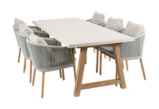 7-delige tuinset | 6 Es Vedra tuinstoelen | Tuintafel Rock 235x95cm