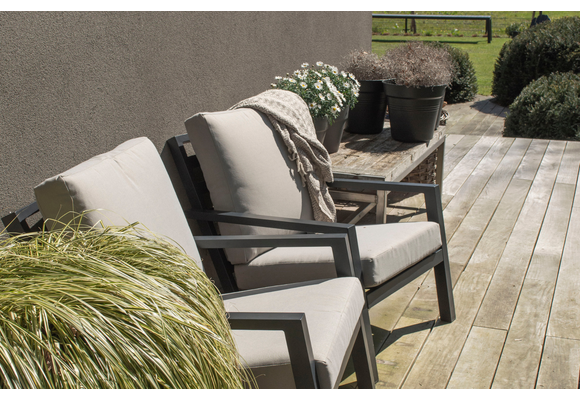 Loungestoel Bezano | Matt Black/Off White | Aluminium