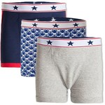 UnderWunder UnderWunder Boxer for Boys, 3-pack, navy blue, grey & monkey print