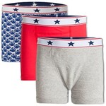 boxers for Boy, 3-pack, red, grey & monkey print UnderWunder boxers for Boy, 3-pack, red, grey & monkey print