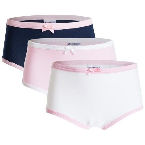 UnderWunder UnderWunder Girls set briefs, 3-pack, navy blue, white & pink