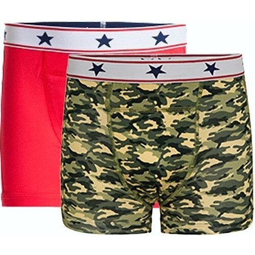 UnderWunder boxers for Boy, 2-pack, red & camouflage