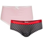 Girl set hipster + slip, 2-pack, pink & hearts print UnderWunder Girl set hipster + slip, 2-pack, pink & hearts print