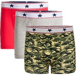 boxers for Boy, 3-pack, red, grey & camouflage UnderWunder boxers for Boy, 3-pack, red, grey & camouflage