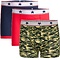 UnderWunder Boxer for Boys, 3-pack, navy blue, red & camouflage