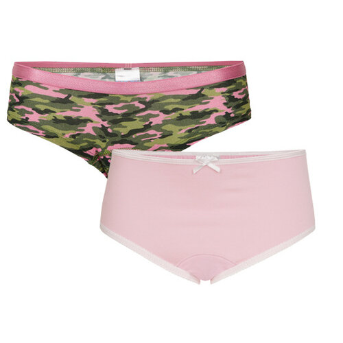 UnderWunder UnderWunder Girls set hipster + brief, 2-pack, pink & camouflage