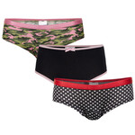 UnderWunder UnderWunder Girls set hipsters + brief, 3-pack, navy blue, hearts & camouflage