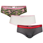 Girl set hipsters + slip, 3-pack, white, hearts & camouflage UnderWunder Girl set hipsters + slip, 3-pack, white, hearts & camouflage