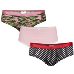 Girl set hipsters + slip, 3-pack, pink, hearts & camouflage UnderWunder Girl set hipsters + slip, 3-pack, pink, hearts & camouflage
