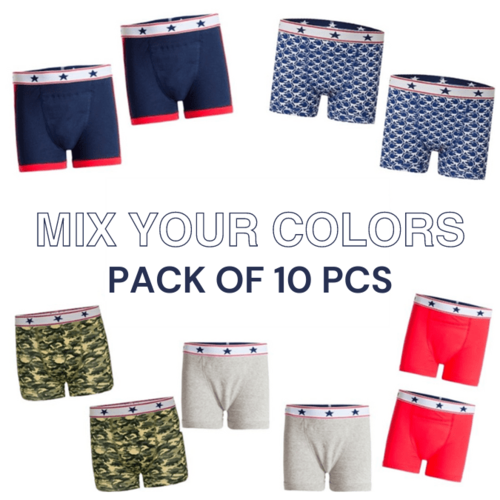 UnderWunder UnderWunder Super Pack of 10 boys boxers, choose your color mix