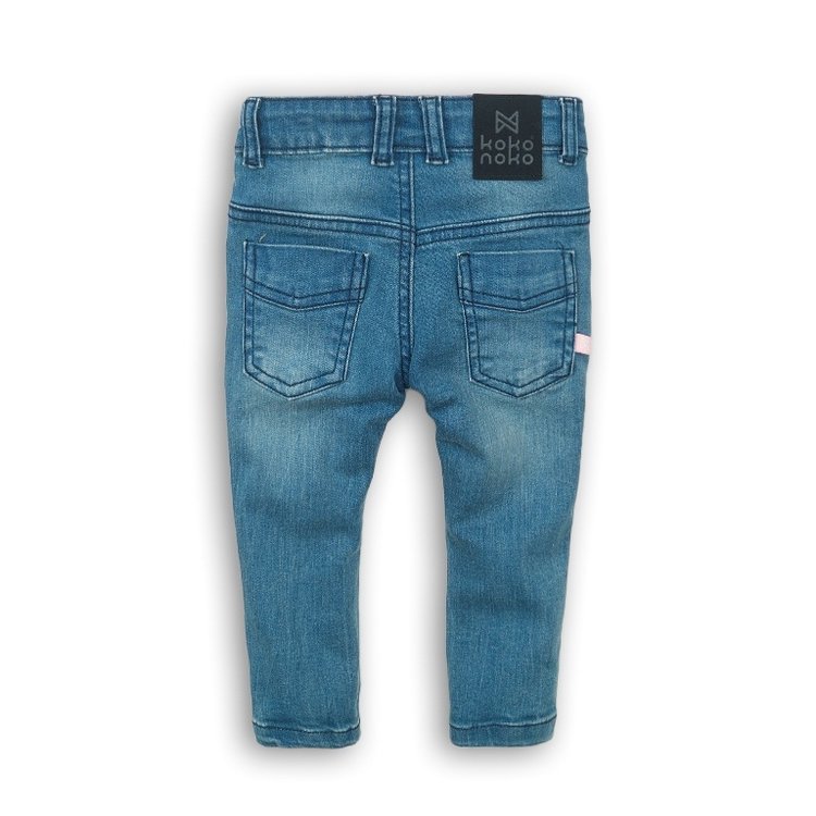 Koko Noko meisjes jeans blauw met zwart label | E36920-37WHS