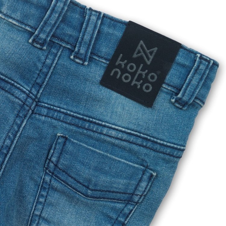 Koko Noko meisjes jeans blauw met zwart label | E36920-37WHS