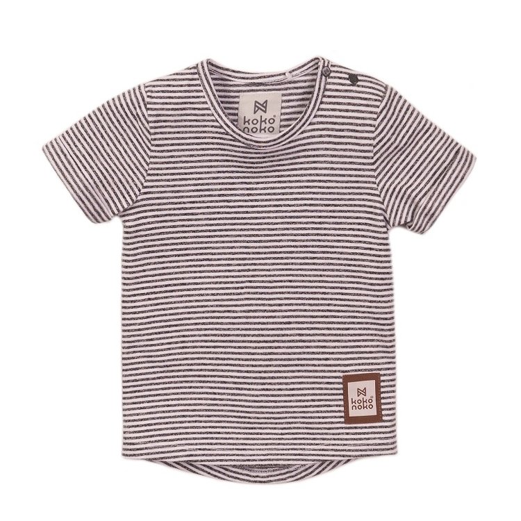 Koko Noko boys T-shirt grey stripe | E38840-37