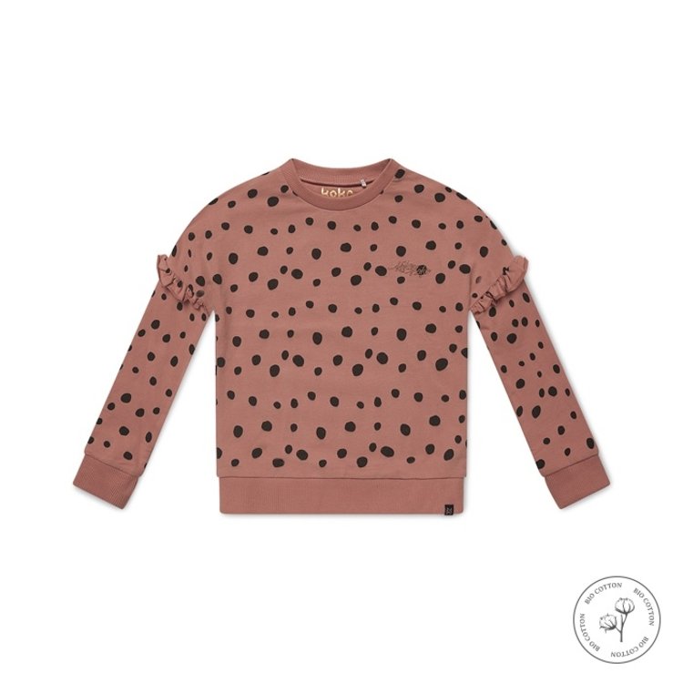 Koko Noko meisjes sweater Nova oudroze stippen | WN902