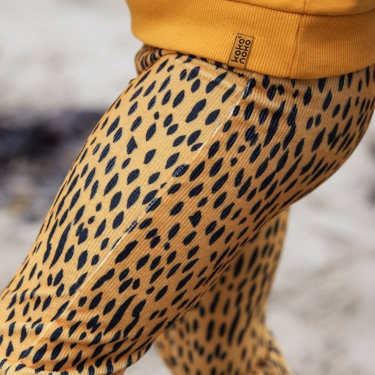 Koko Noko meisjes tregging okergeel luipaardprint | F40934-37