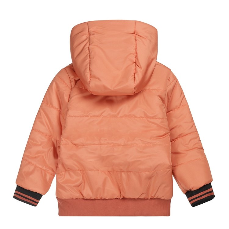 Koko Noko jongens winterjas met capuchon faded oranje | U44854-37