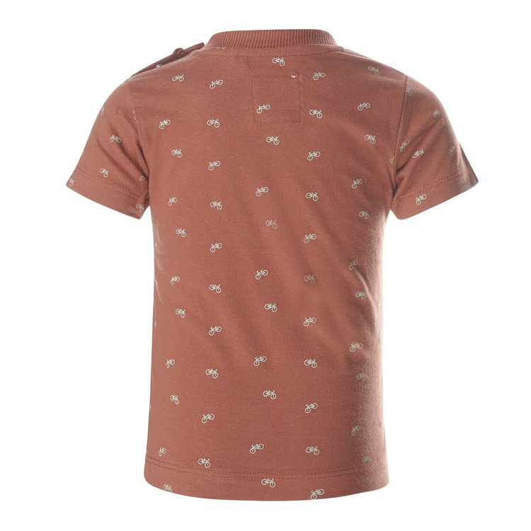 Koko Noko boys' T-shirt rust brown with bikes | T46805-37