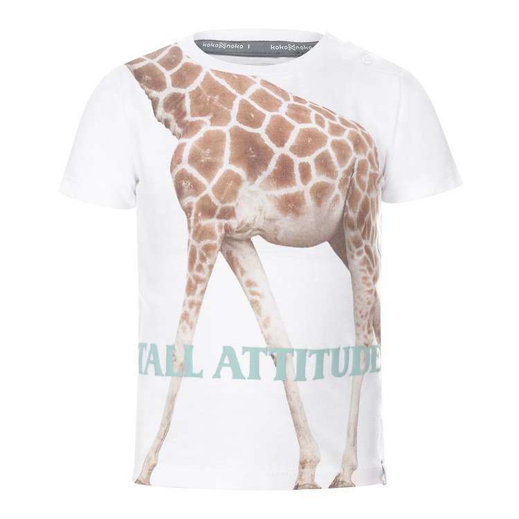 Koko Noko boys' T-shirt white giraffe | T46830-37