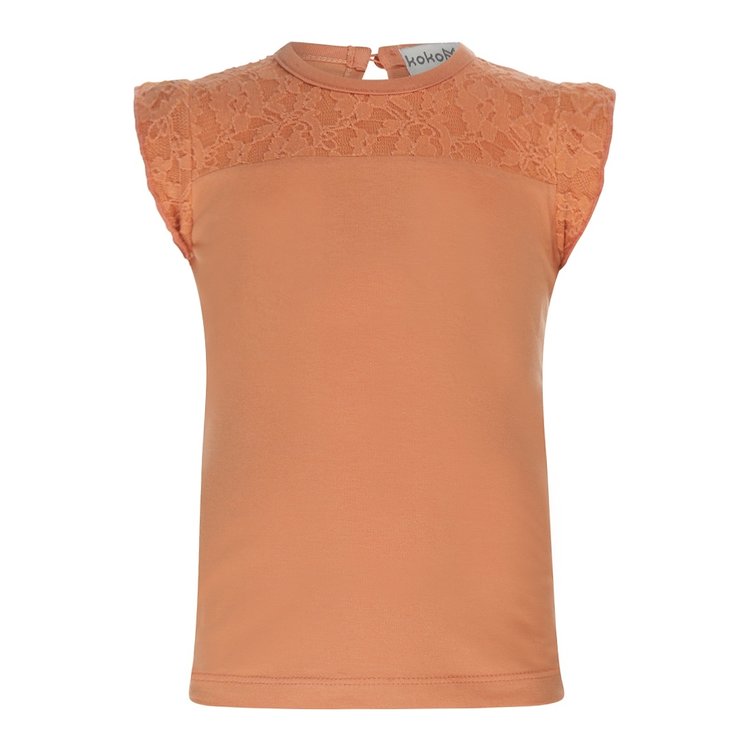 Koko Noko meisjes top oranje kant | T46933-37