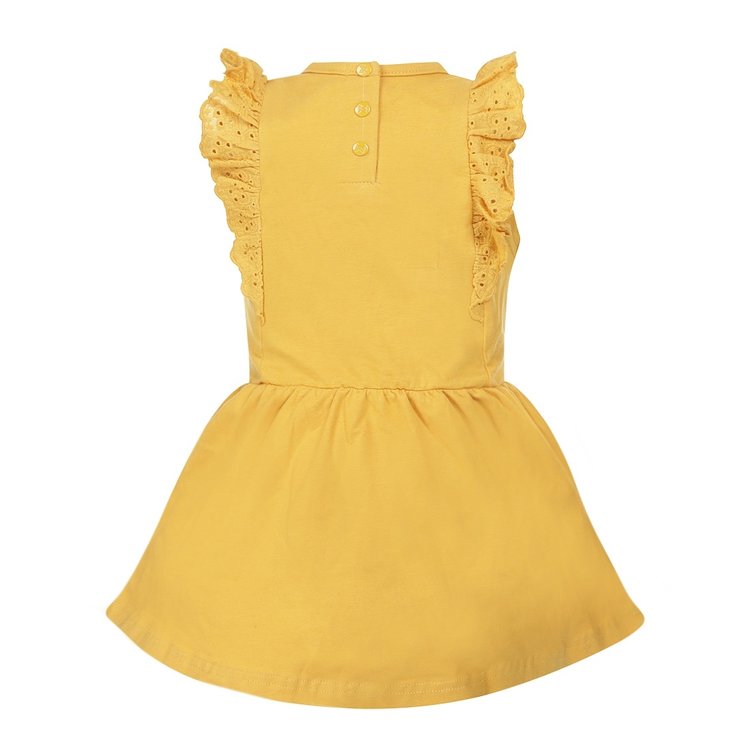 Koko Noko girls dress ochre yellow embroidery | T46990-37