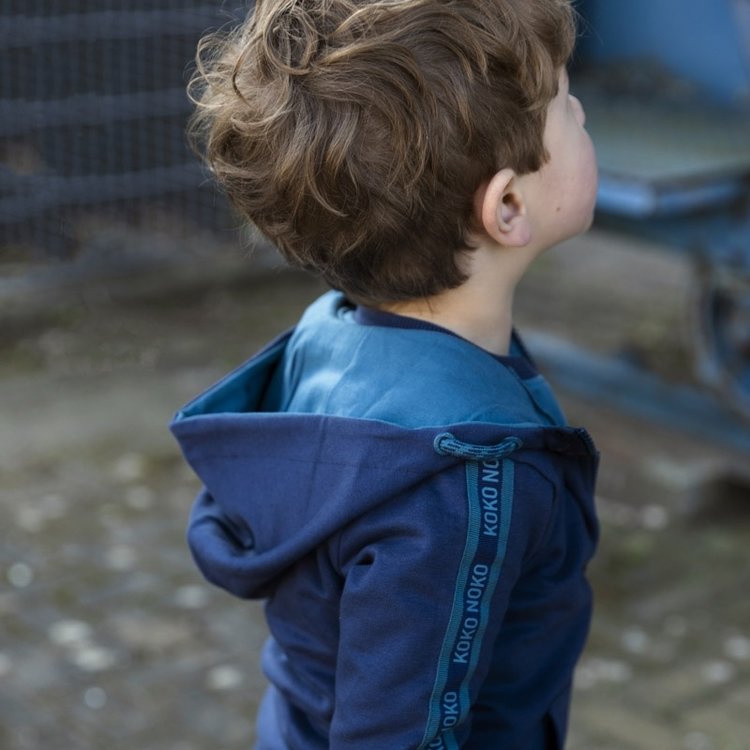 Koko Noko Jungen Kapuzenjacke blau petrol | X22803-37