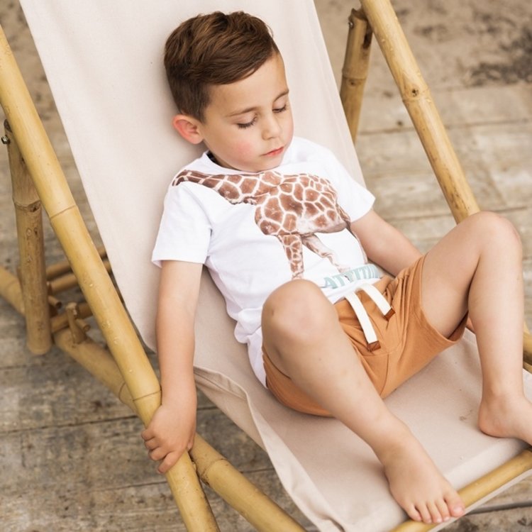 Koko Noko Jungen-T-Shirt weiß giraffe | T46830-37