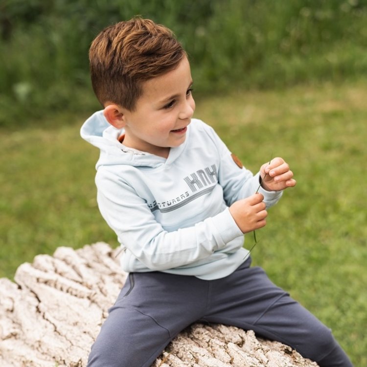 Koko Noko boys' sweatshirt light blue with hood | T46884-37