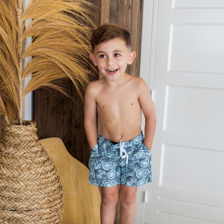 Koko Noko boys swimming shorts light blue coconuts | T46895-37