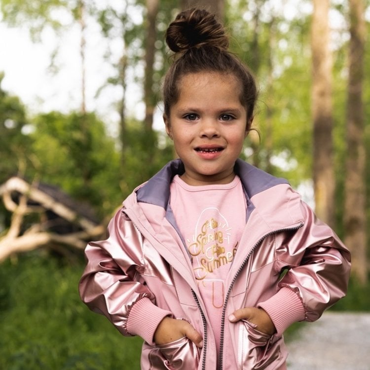 strand Imitatie Methode Koko Noko meisjes jas roze met capuchon | Koko Noko