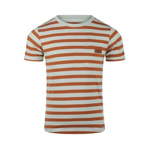 Koko Noko boys' T-shirt mint green cognac striped