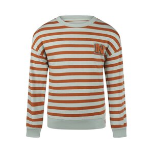 Koko Noko boys sweatshirt mint green cognac striped