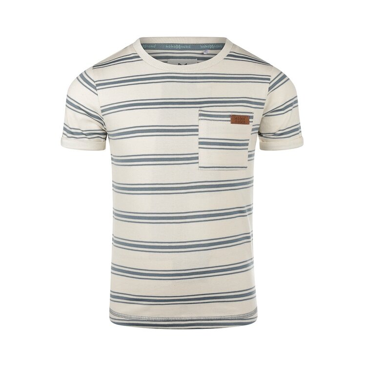 Koko Noko boys white blue striped T-shirt | R50830-37