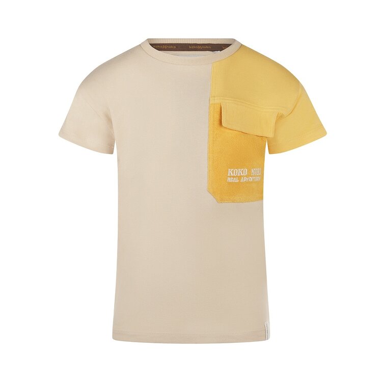 Koko Noko Jungen-T-Shirt aus weißem Frottee gelb | R50860-37
