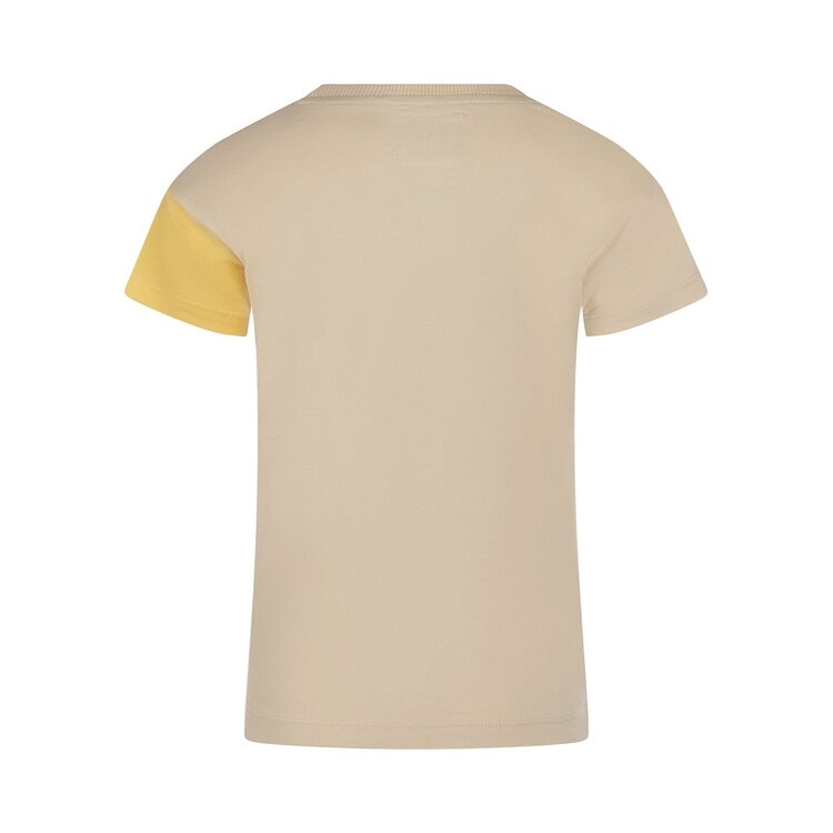 Koko Noko jongens T-shirt off white badstof geel | R50860-37