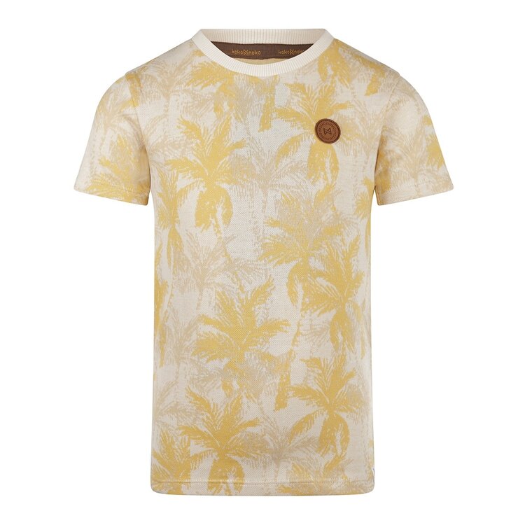 Kokooko boys' T-shirt off white yellow palm tree | R50865-37