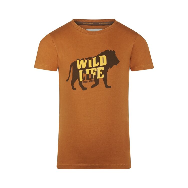 Koko Noko jongens T-shirt bruin leeuw | R50866-37