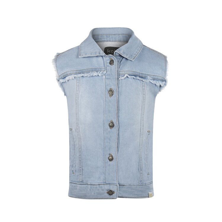 Koko Noko meisjes jeans gilet blauw | R50905-37