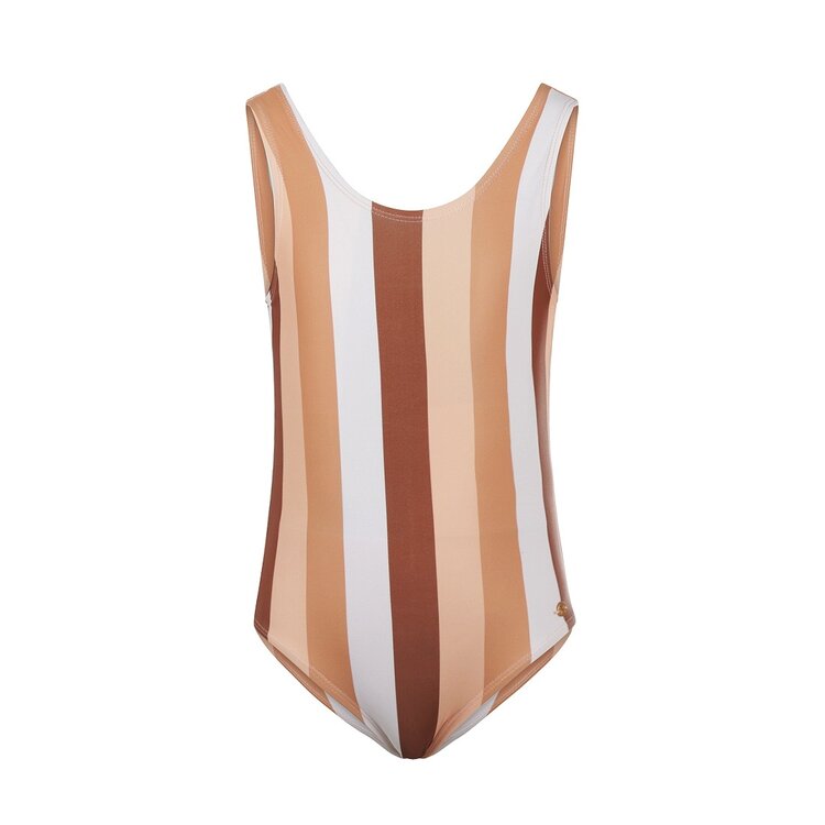 Koko Noko girls swimming costume brown striped | R50920-37