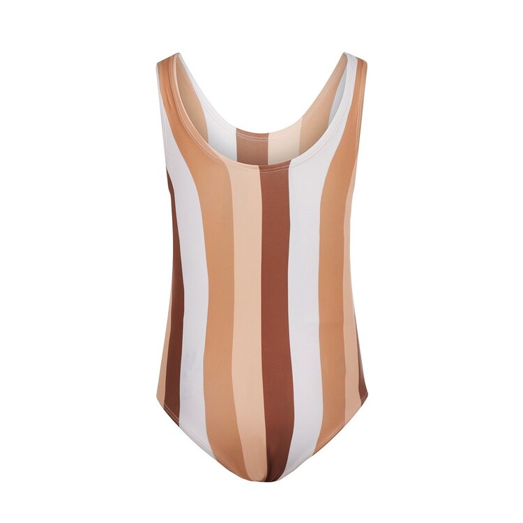 Koko Noko girls swimming costume brown striped | R50920-37