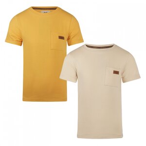 Koko Noko jongens 2 pack T-shirts geel offwhite