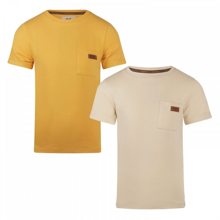 Koko Noko boys' 2 pack T-shirt yellow off white | R50876-37