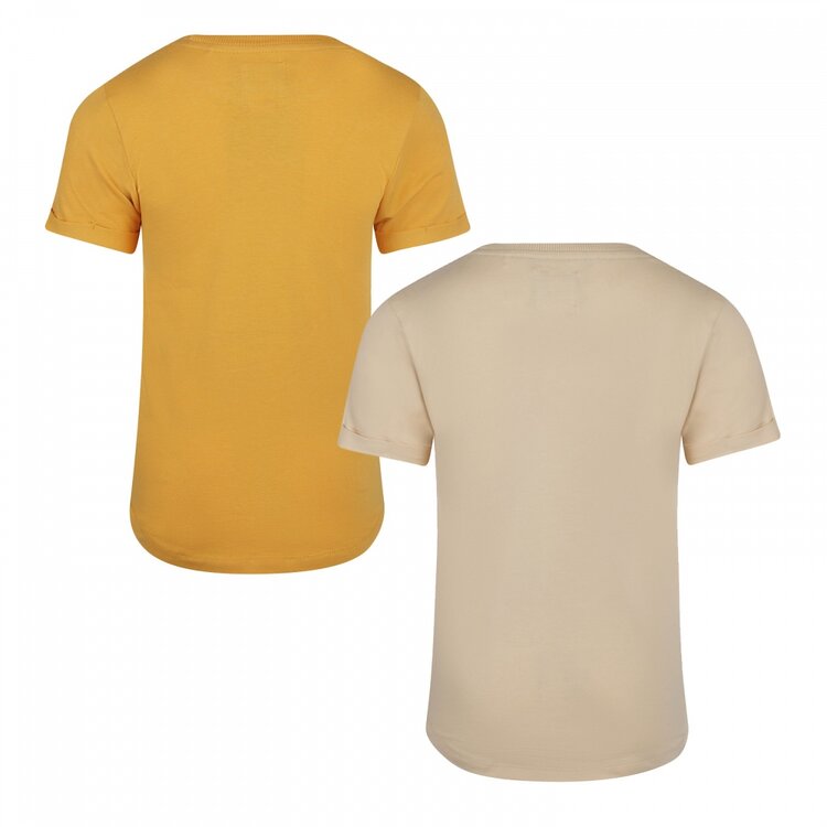 Koko Noko boys' 2 pack T-shirt yellow off white | R50876-37