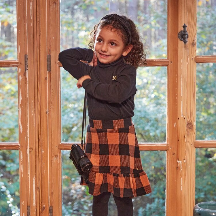 Koko Noko girls skirt brown black plaid | S48925-37